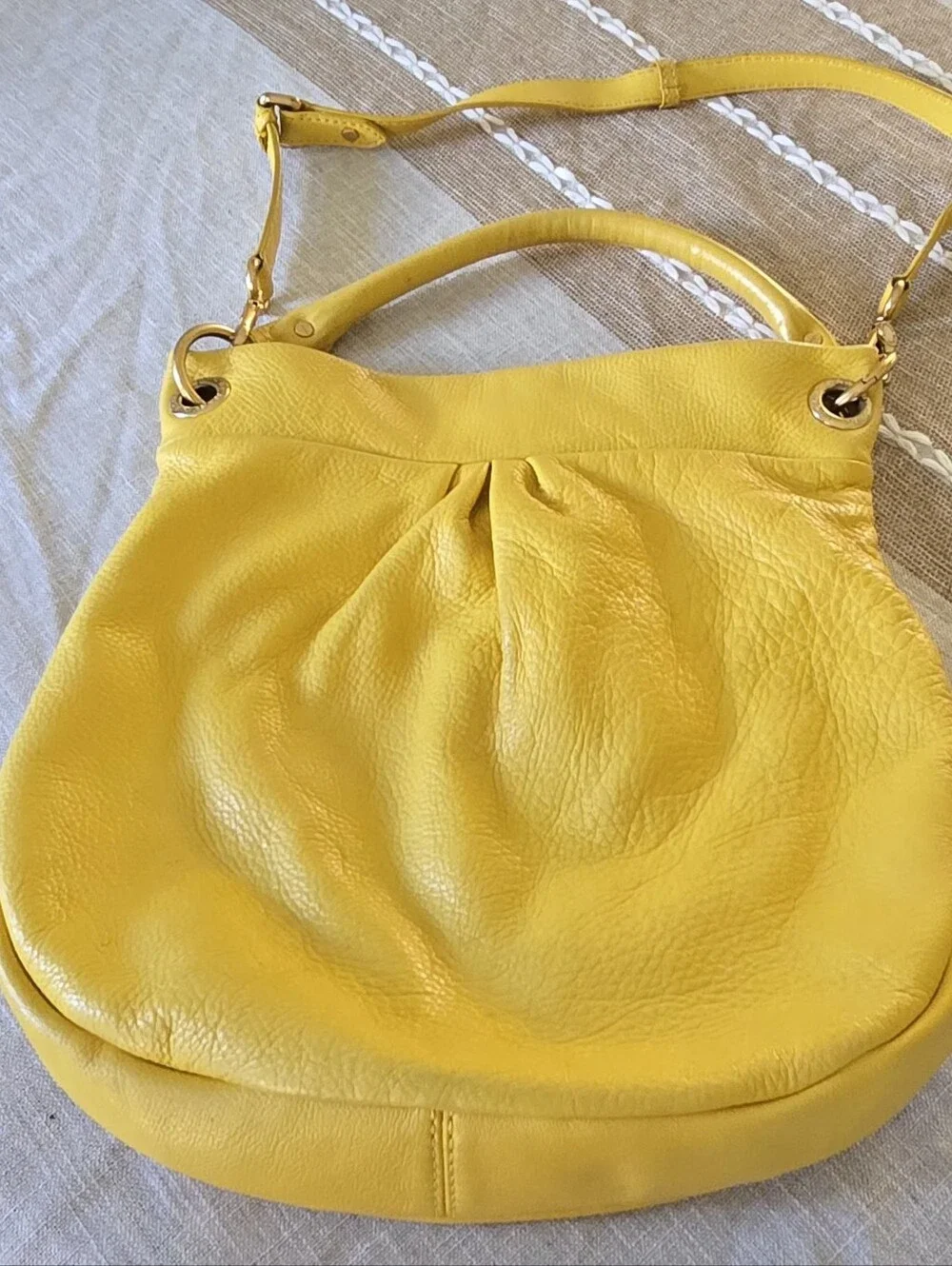 MARC By Marc Jacobs Q Hillier Hobo Convertible Leather Handbag Yellow Gold